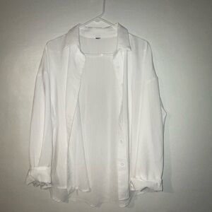 Oversized White Button-Up Shirt